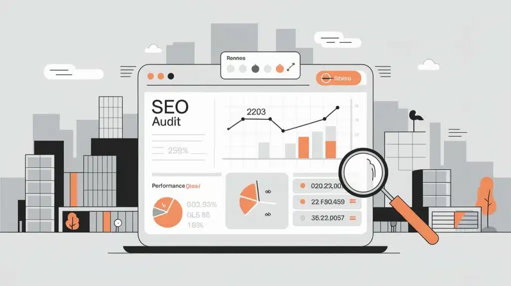 Illustration de la montée d'un site web breton vers la première page de Google grâce à un audit SEO