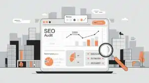 Illustration de la montée d'un site web breton vers la première page de Google grâce à un audit SEO