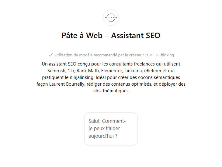 Pâte à Web – Assistant SEO (GPT)